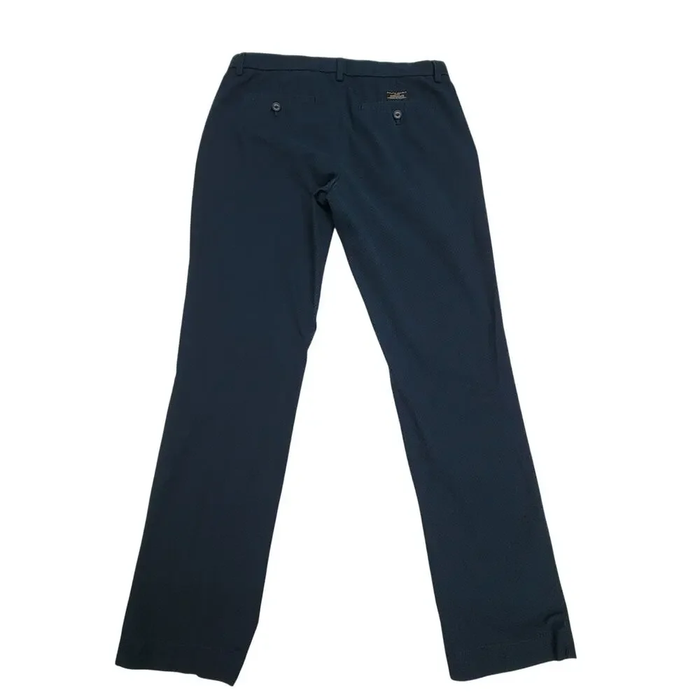 Banana Republic Aiden Chino Pants 30x30 Teal Green Micro Print Stretch Men's